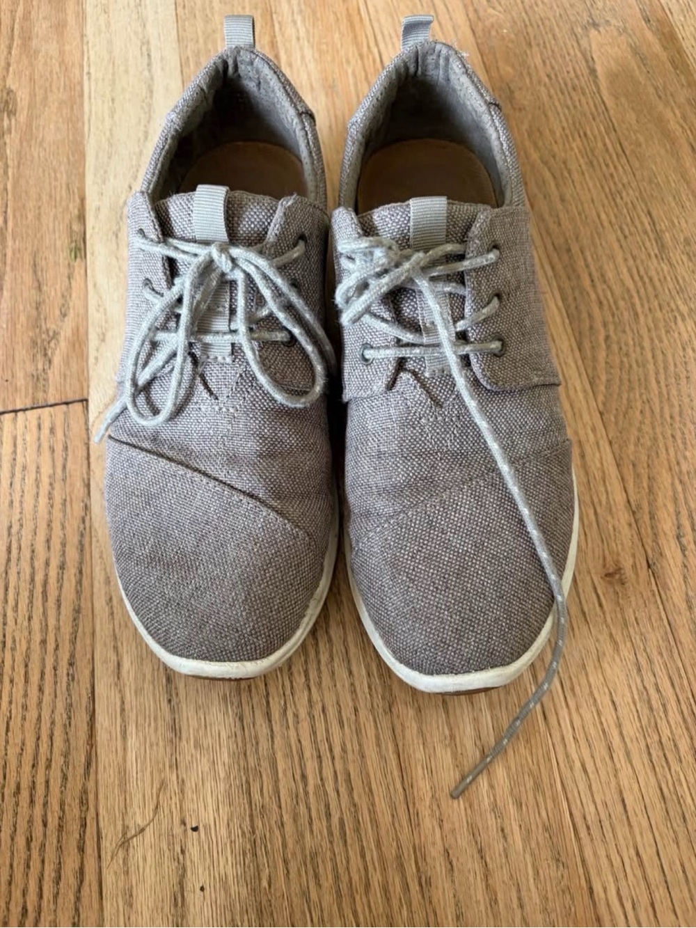 Toms Women's Gray Canvas Lace-Up Athletic Shoes